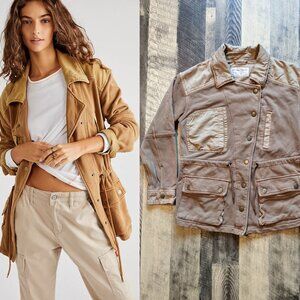 We the Free People Saturday Utility Jacket XS Brown Tan